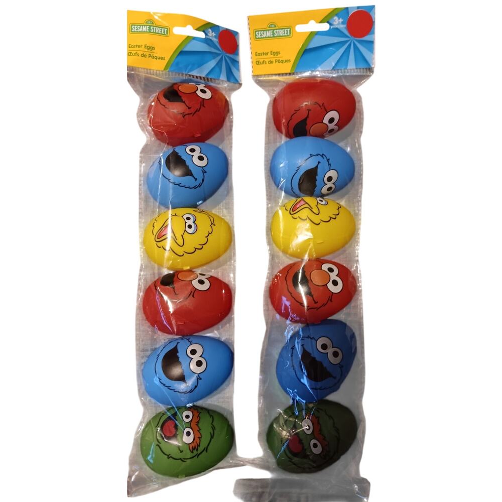 Sesame Street Plastic Easter Eggs NEW in Package 12 Total
